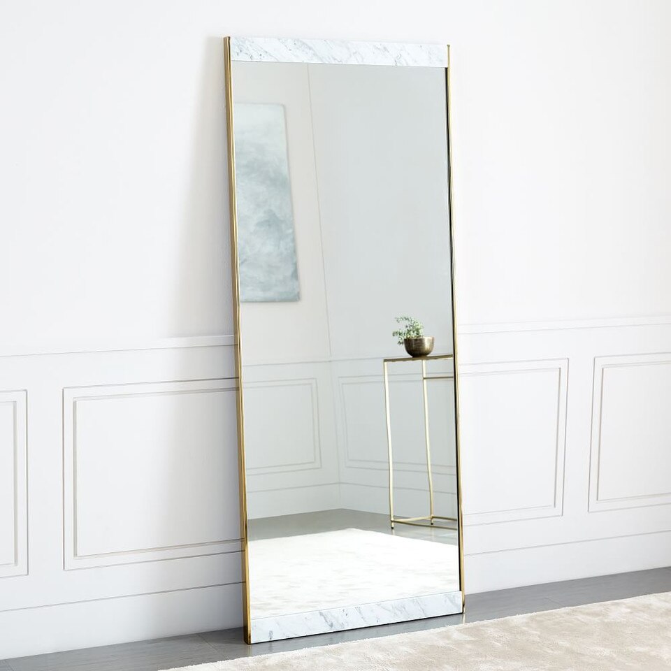 Marble & Brass Floor Mirror west elm United Kingdom
